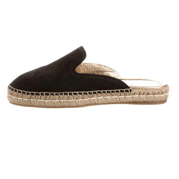 Prada Shoes - NEW ✨Prada✨ Black Suede Flat Slip On Espadrille Sandals 36.5